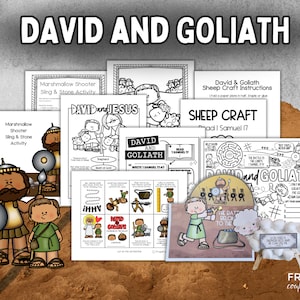 David and Goliath Coloring Wheel, Bible Craft for Kids, 1 Samuel 17 Printable Bible Story Activity,  Religious Sunday School Craft Spinner