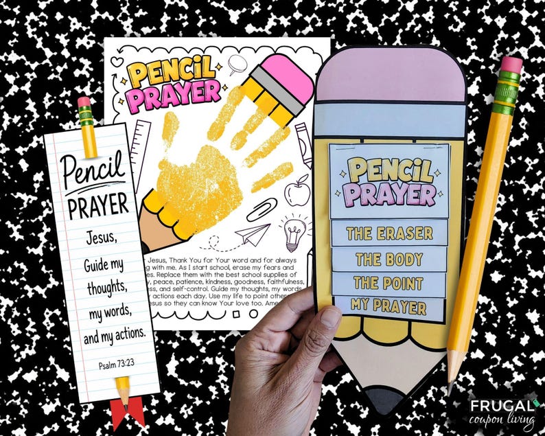 Christian Pencil Prayer Craft Set, Back to School Student Gift Pencil