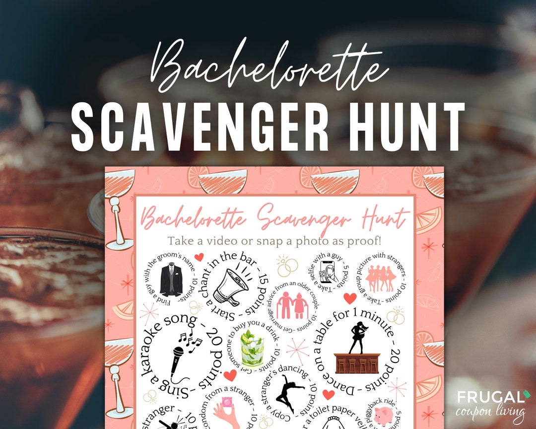 Bachelorette Scavenger Hunt | Bar Crawl Games, Bachelorette Party