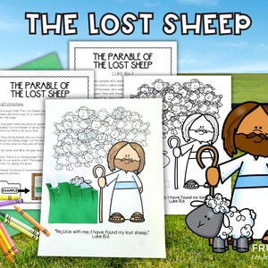 The Parable of the Lost Sheep Craft for Kids, Jesus Leaves the 99 Bible Verse Luke 15:1-7, Parables of Jesus, Parable of the Wandering Sheep