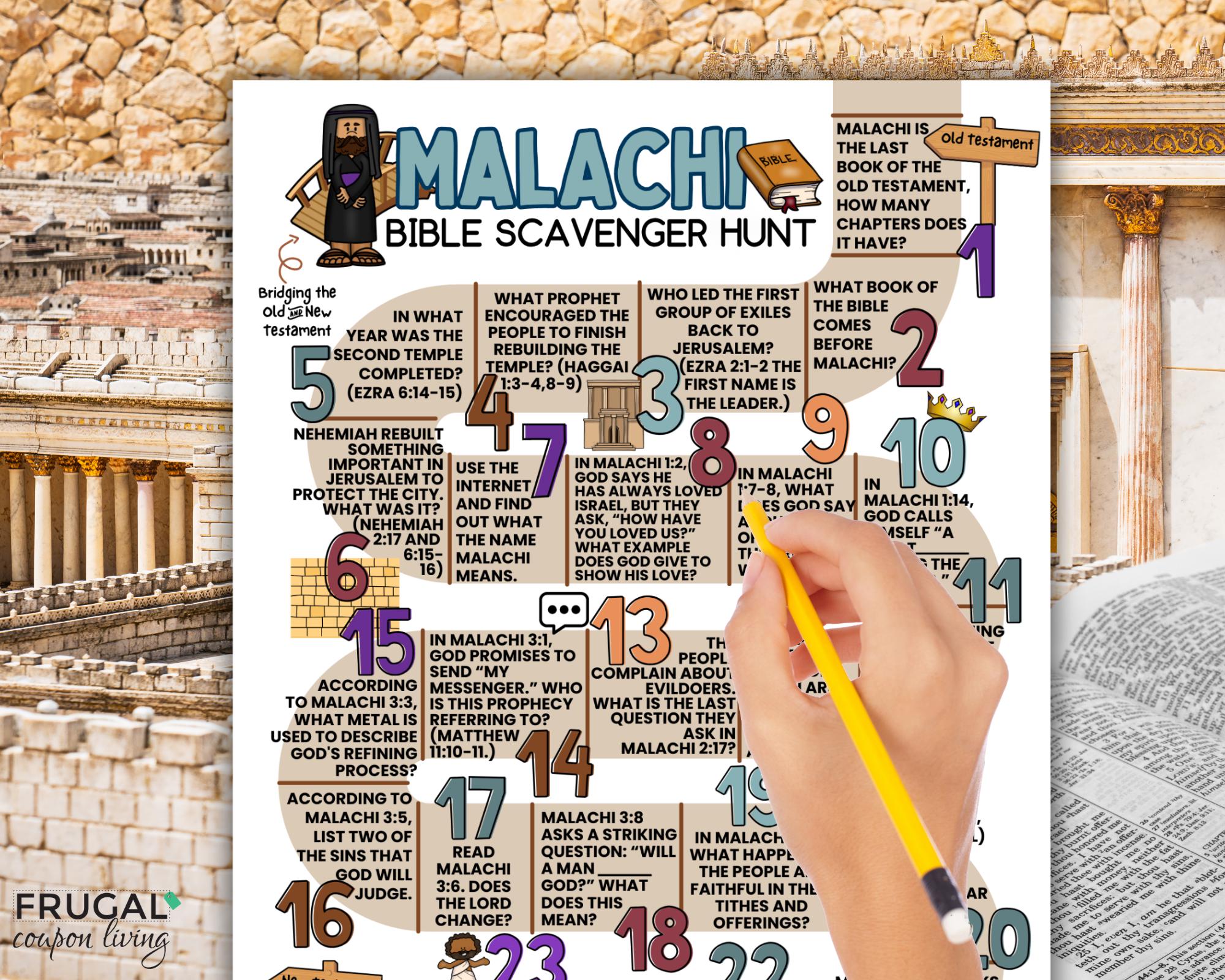 The Book of Malachi Activity, Printable Malachi Bible Scavenger Hunt –  Bible Trivia Game, Malachi Treasure Hunt, Sunday School Bible Study - Etsy