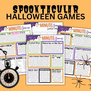 Halloween One Minute Games to Win, 16 Spooktacular Halloween Party Games for Kids, 60-Second Challenge Best Halloween Games Printable