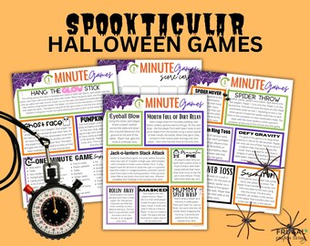 Halloween One Minute Games to Win, 16 Spooktacular Halloween Party Games for Kids, 60-Second Challenge Best Halloween Games Printable