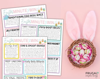 Printable Easter Games | 16 Fun Easter Minute to Win it Games | The Best Spring Printable Games in 60-Second Challenges | Easter Activities