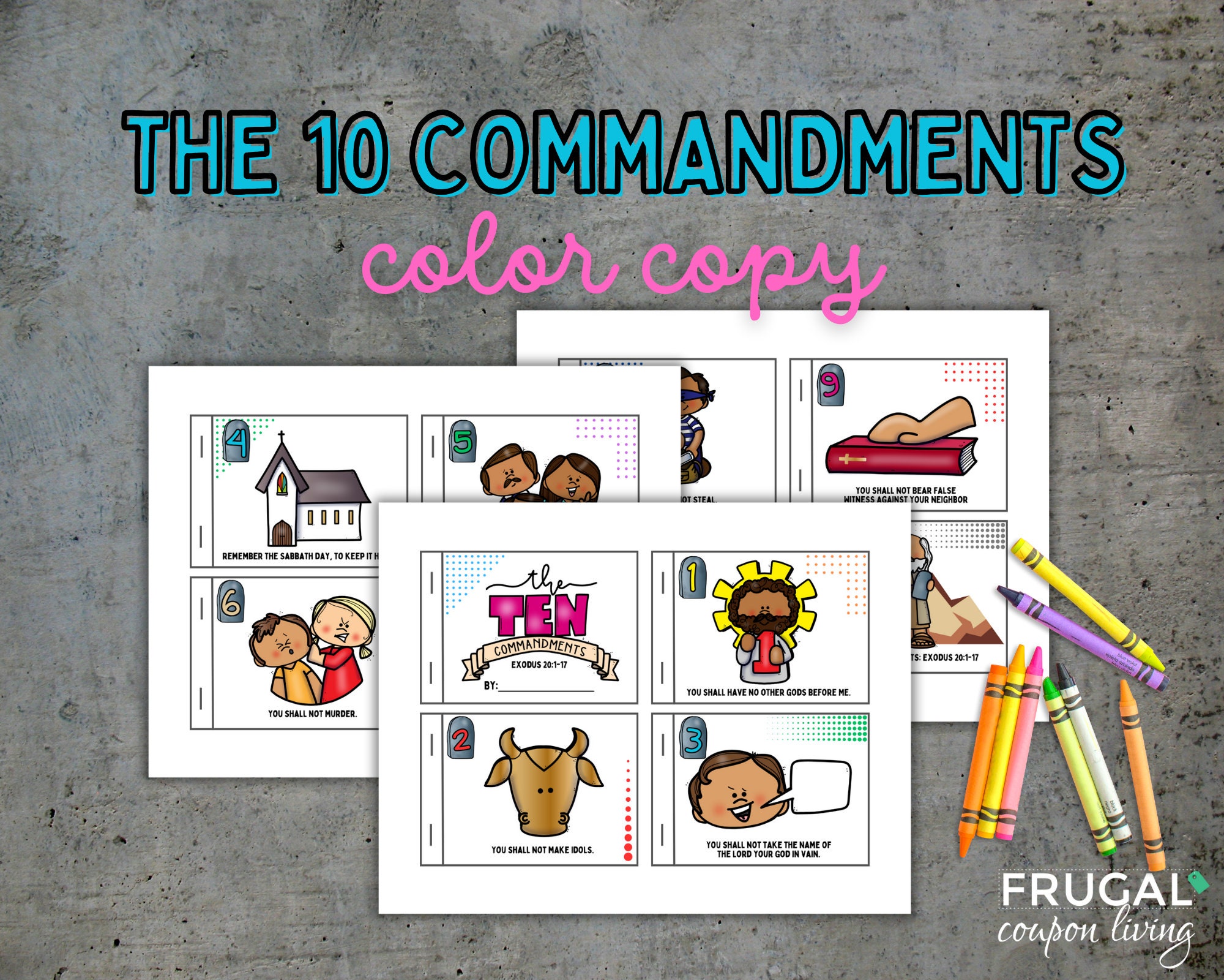 Ten Commandments Mini Book Flipbook Printable, Old Testament Bible ...