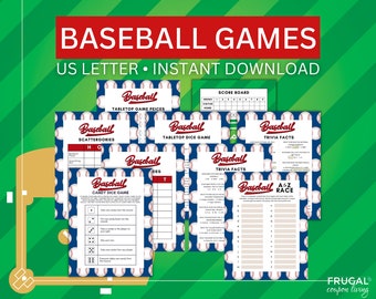 Baseball Games Printables | Dice Baseball Game, Baseball Trivia Game, Baseball Scattergories, A to Z Vocabulary Game, & Board Game Printable