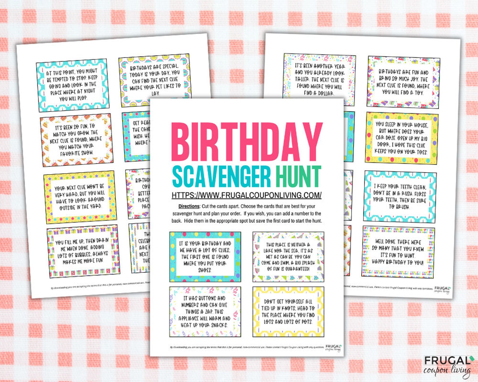 Birthday Scavenger Hunt for Kids Printable 20 Rhyming | Etsy