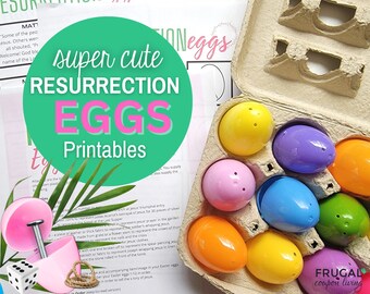 Resurrection Eggs Bible Verses Printable, 12 Days of Easter Countdown DIY Resurrection Eggs, Kids Lent Holy Week Activity Easter Story Cards