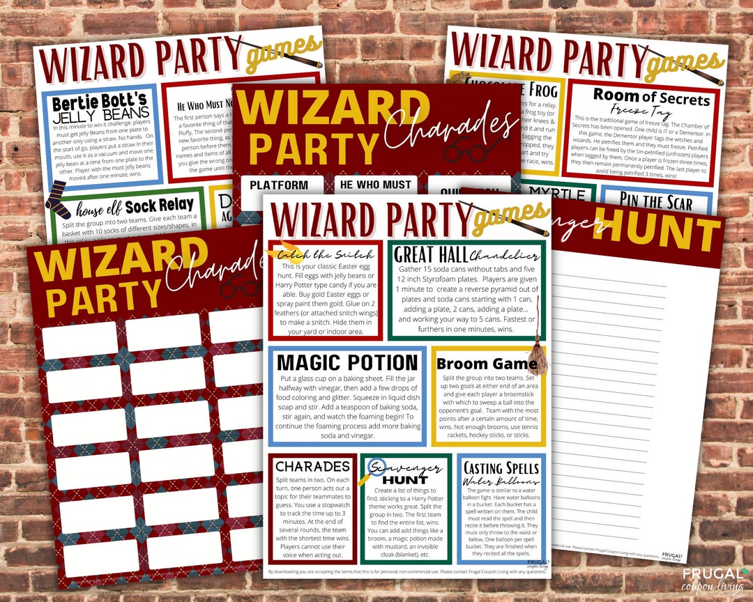 Wizard Party Games Directions & Supply List the Best Wizard Games for