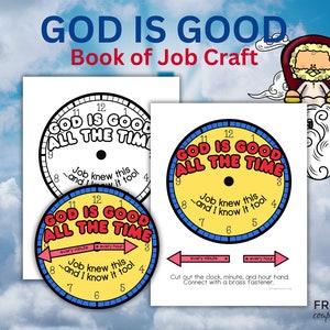 God is Good All the Time Craft for Kids, Book of Job Printable Clock Craft - with and without Job Reference, Sunday School Job Craft
