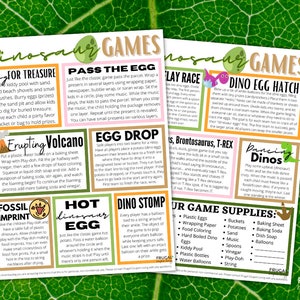 Dinosaur Party Game Printables | 11 Fun Birthday Party Games | Dinosaur ...