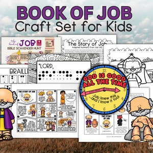 The Book of Job Craft Set Printable, Cute Bible Activities for Kids, The Book of Job Sunday School Lessons - Story Book, Comic, Coloring,