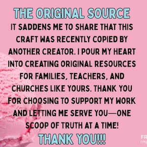 Puede incluir: Un gr&aacute;fico rosa con una bola de helado de fresa a la izquierda y texto negro que dice: THE ORIGINAL SOURCE IT SADDENS ME TO SHARE THAT THIS CRAFT WAS RECENTLY COPIED BY ANOTHER CREATOR. THANK YOU!!! FRUGAL COUPON LIVING.