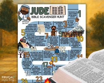 Jude Bible Scavenger Hunt, General Letters New Testament Bible Trivia Game, Book of Jude Bible Study, Keeping the Faith Scripture Activity