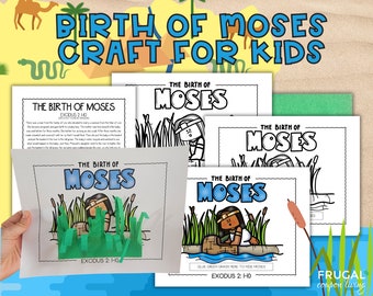 Baby Moses Craft for Kids | Birth of Moses Printable Activities for Sunday School & Children's Church Exodus 2 Bible Lesson Pharaoh, Nile
