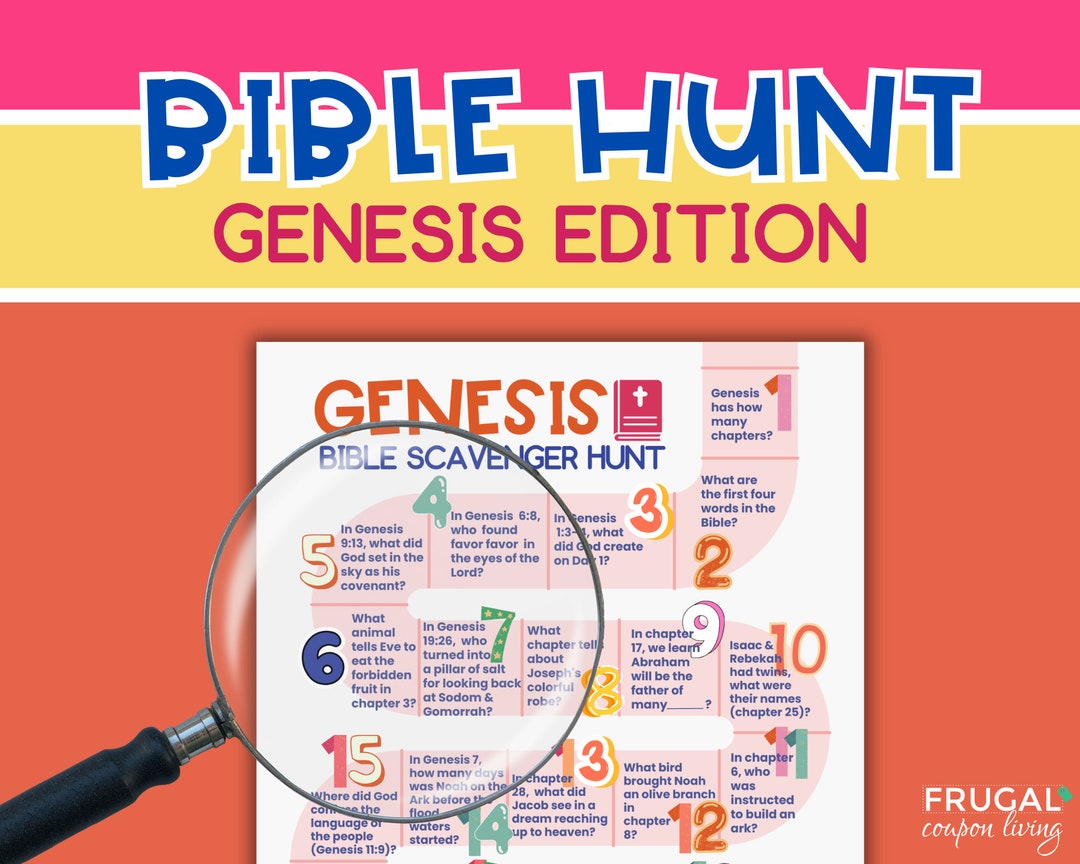Bible Scavenger Hunt Book of Genesis Old Testament Bible Treasure Hunt ...