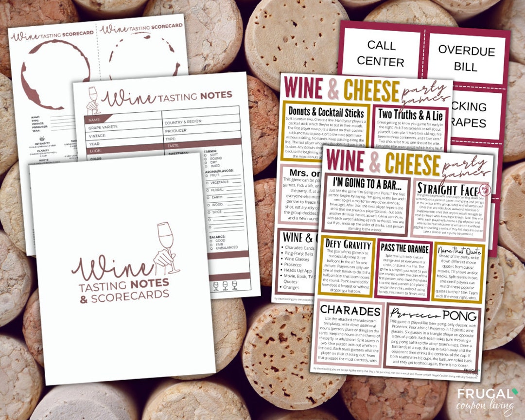 Wine Party Games Wine Tasting Guide Wine Tasting Score - Etsy