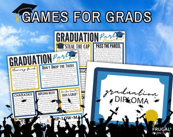 Graduation Party Games Printable | List of 12 Super Fun Graduation Games for a Party | School Games or Graduation Open House Activities