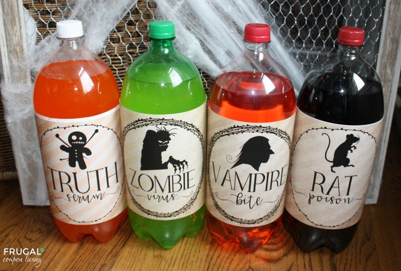 Halloween Party Drink Labels Digital Download Spooky 2-liter - Etsy