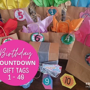 Etichette regalo per il conto alla rovescia di compleanno, idee per il conto alla rovescia di compleanno, regali per bambini, ragazze, ragazzi, fidanzati, fidanzate e coniugi, compleanno fondamentale