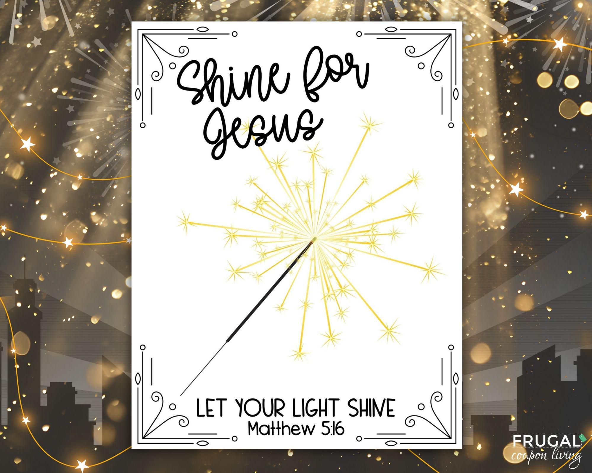 Shine for Jesus Handprint Art Printable, Let Your Light Shine Matthew 5 ...