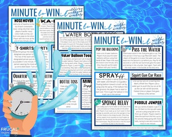 Outdoor Minute to Win it Water Games for Kids Wet N Wild Edition | 16 Splashtastic Water Party Games for Kids | 60-Second Challenge Games