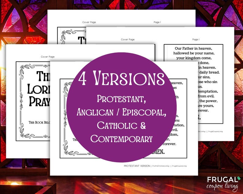 The Lord's Prayer Craft Booklet, 4 Versions: Our Father Catholic ...