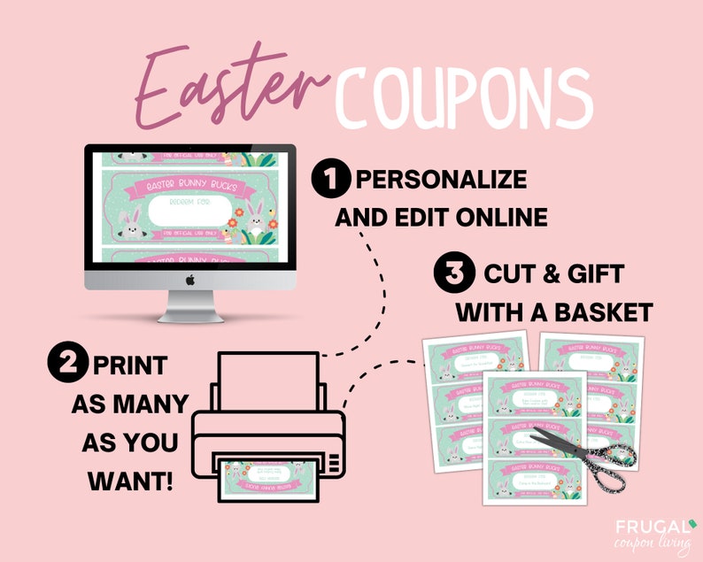 Easter Basket Coupons for Kids Super Cute Bunny Bucks for Etsy