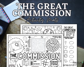 The Great Commission Activity Placemat for Kids Ministry - Matthew 28:19-20 Bible Verse Printable, Fun Bible Activity Mat for Sunday School