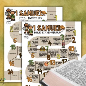 1 Samuel Bible Scavenger Hunt, Book of 1 Samuel the Prophet Bible Study ...