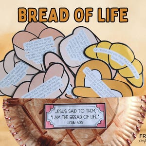 Bread of Life Craft for Kids, Jesus said &quot;I am the Bread of Life&quot; Activity Paper Plate Bread Basket Bible Craft, The Living Bread John 6:35