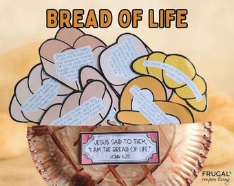 Bread of Life Craft for Kids, Jesus said "I am the Bread of Life" Activity Paper Plate Bread Basket Bible Craft, The Living Bread John 6:35