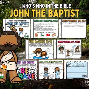 John the Baptist Craft, Life of John the Baptist Bible Character Study, John Prepares the Way Activity Kids, Wilderness Prophet Mini Book