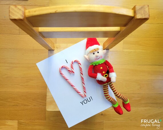 Candy Cane I Love You Note From Elf Cute Elf I Love You - Etsy