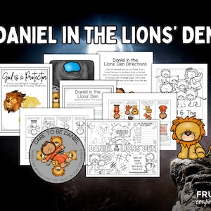 Daniel and the Lions&#39; Den Activities for Kids, Daniel in the Lions&#39; Den Bible Story Printable Worksheets, Daniel 6 Sunday School Craft Set