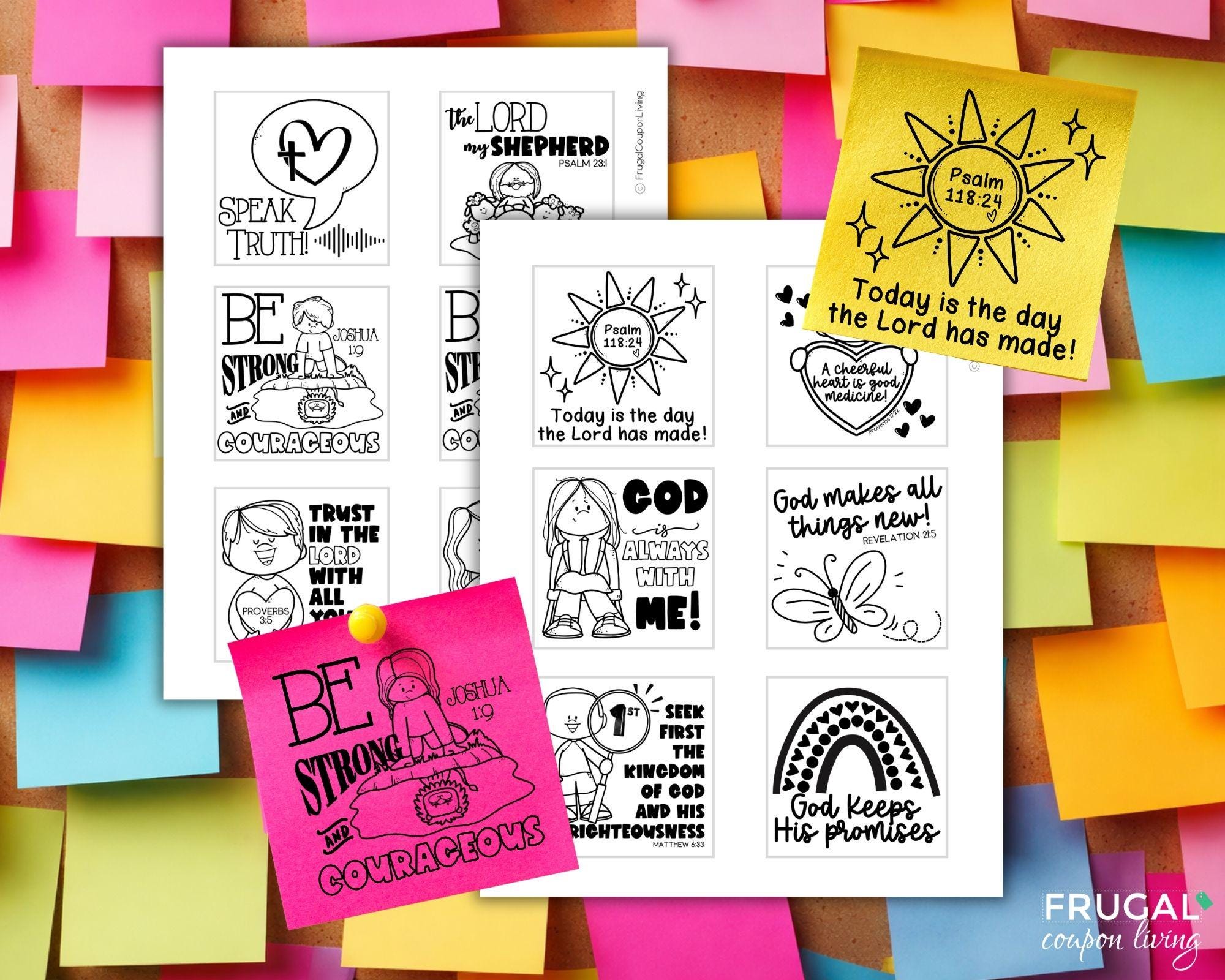Christian Encouraging Sticky Notes for Kids, DIY Sticky Note Template ...