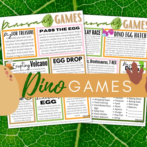 Dinosaur Party Game - Etsy