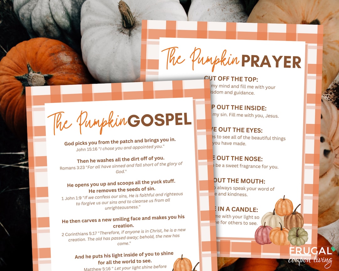 Pumpkin Gospel Printable & Pumpkin Prayer, Kids' Fall Activity for