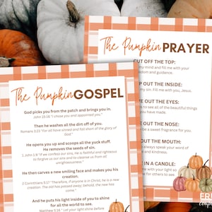Pumpkin Gospel Printable & Pumpkin Prayer, Kids' Fall Activity for Sunday School, Pumpkin Spiritual Meaning, Plan of Salvation Bible Verses