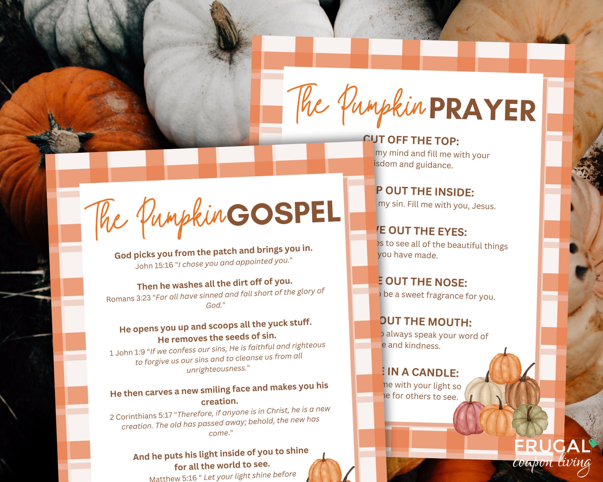 pumpkin gospel printable & pumpkin prayer, kids' fall activity for
