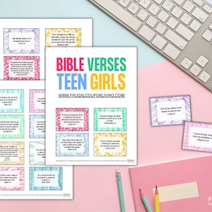 Tarjetas de versículos bíblicos para niñas adolescentes / 20 versículos bíblicos imprimibles / ESV + NIV Tarjetas de escritura bíblica imprimibles / Regalos de confirmación para niñas