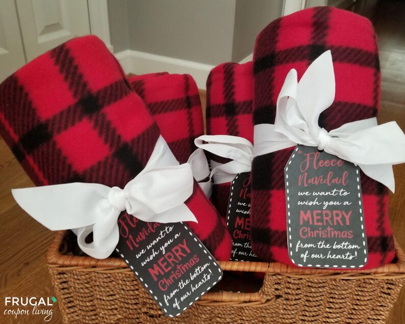 Fleece Navidad Gift Tag Christmas Gift Idea, Printable Feliz Navidad Gift Tags for Teacher, Coach, Neighbor, Sunday School, Instant Download image 3