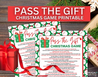 Christmas Pass the Gift Game | Group Christmas Party Game | Left Right Game Christmas Printable PDF | Pass the Parcel Gift Exchange Game