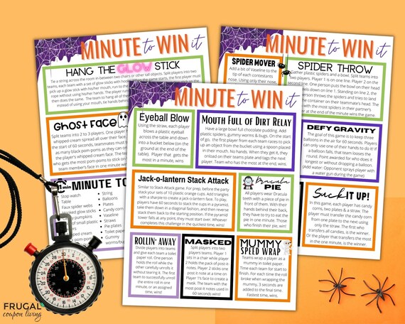 Halloween Minute To Win It Games 16 Halloween Party Games PDF 