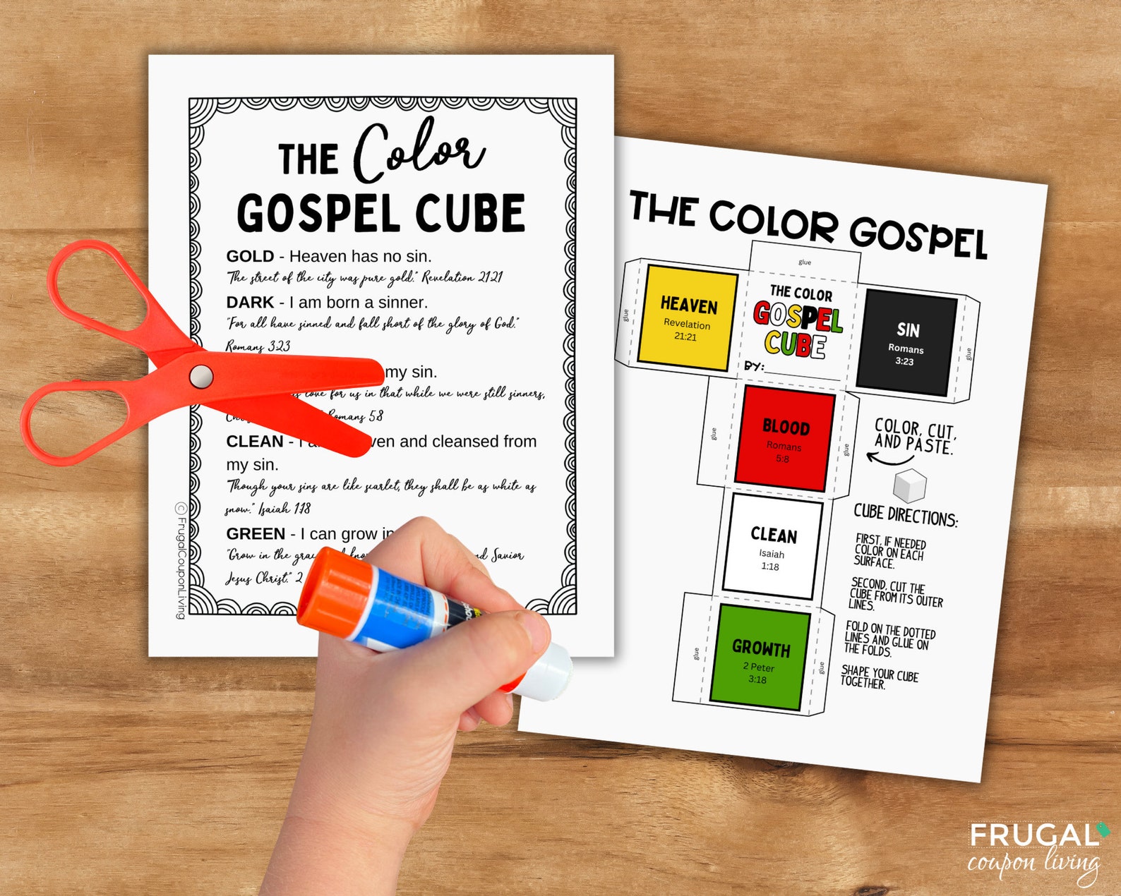 Color Gospel Message Cube for Kids, 3-D Cube Printable Message of ...