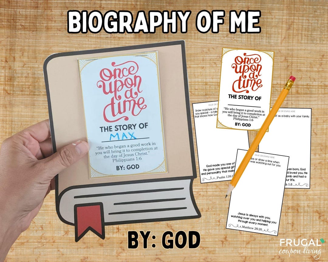 Testify Craft The Story of Me by God Flipbook, All About Me Autobiography Book,