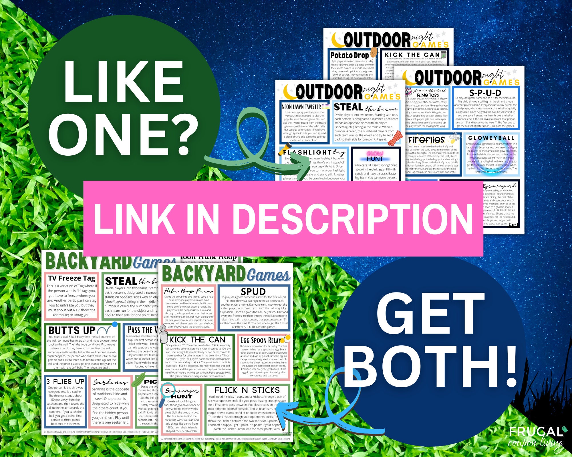 Outdoor Games Chart.pdf Fun Outdoor Games Printable | 18 Backyard Games for Kids, Teens ...