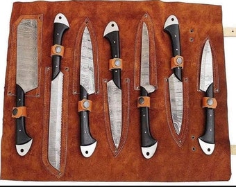 7 pcs Damascus Knives Set, Kitchen knives set, chef knives set, Gift For Her, anniversary gift