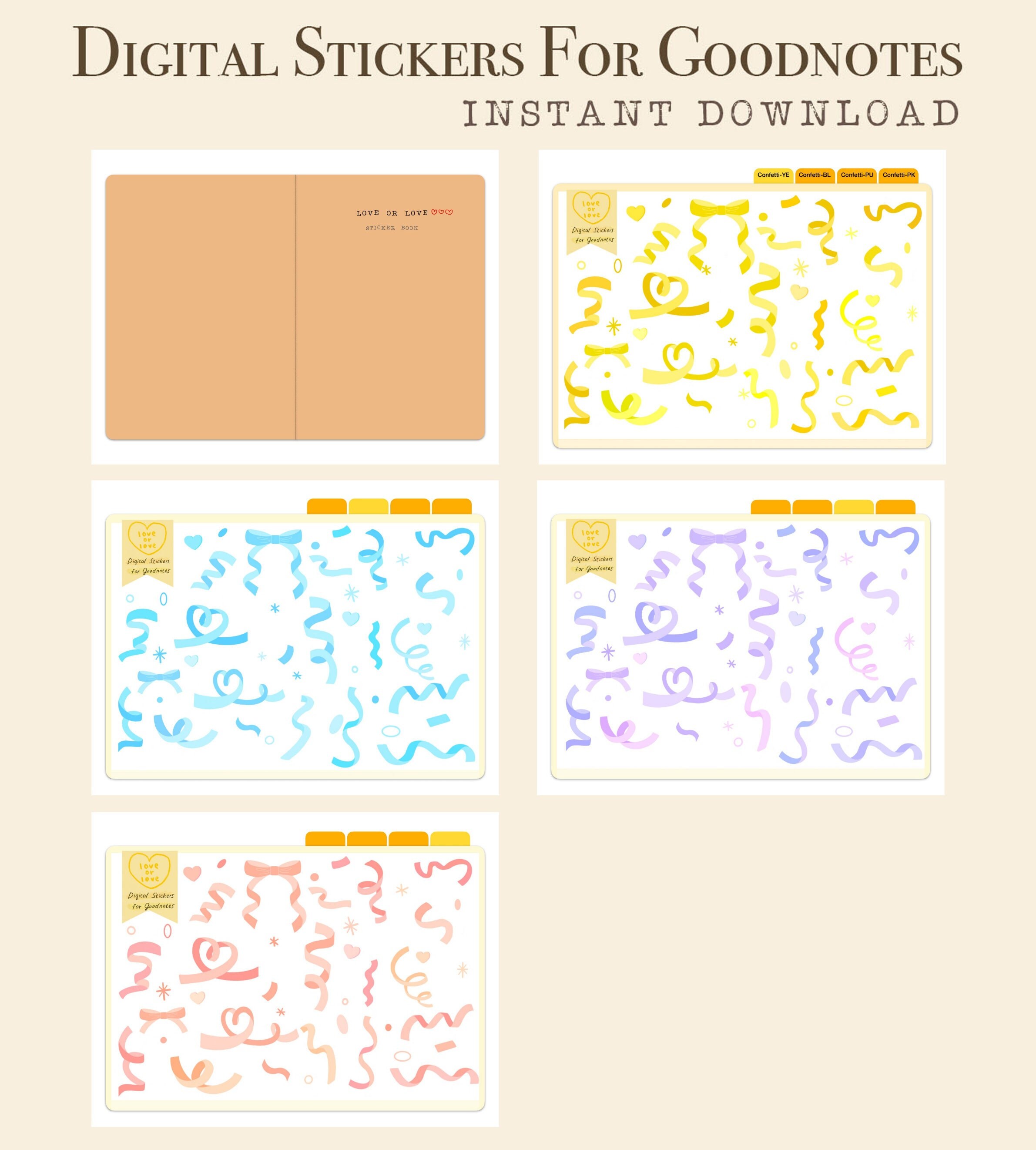 confetti digital stickersconfetti stickers etsy