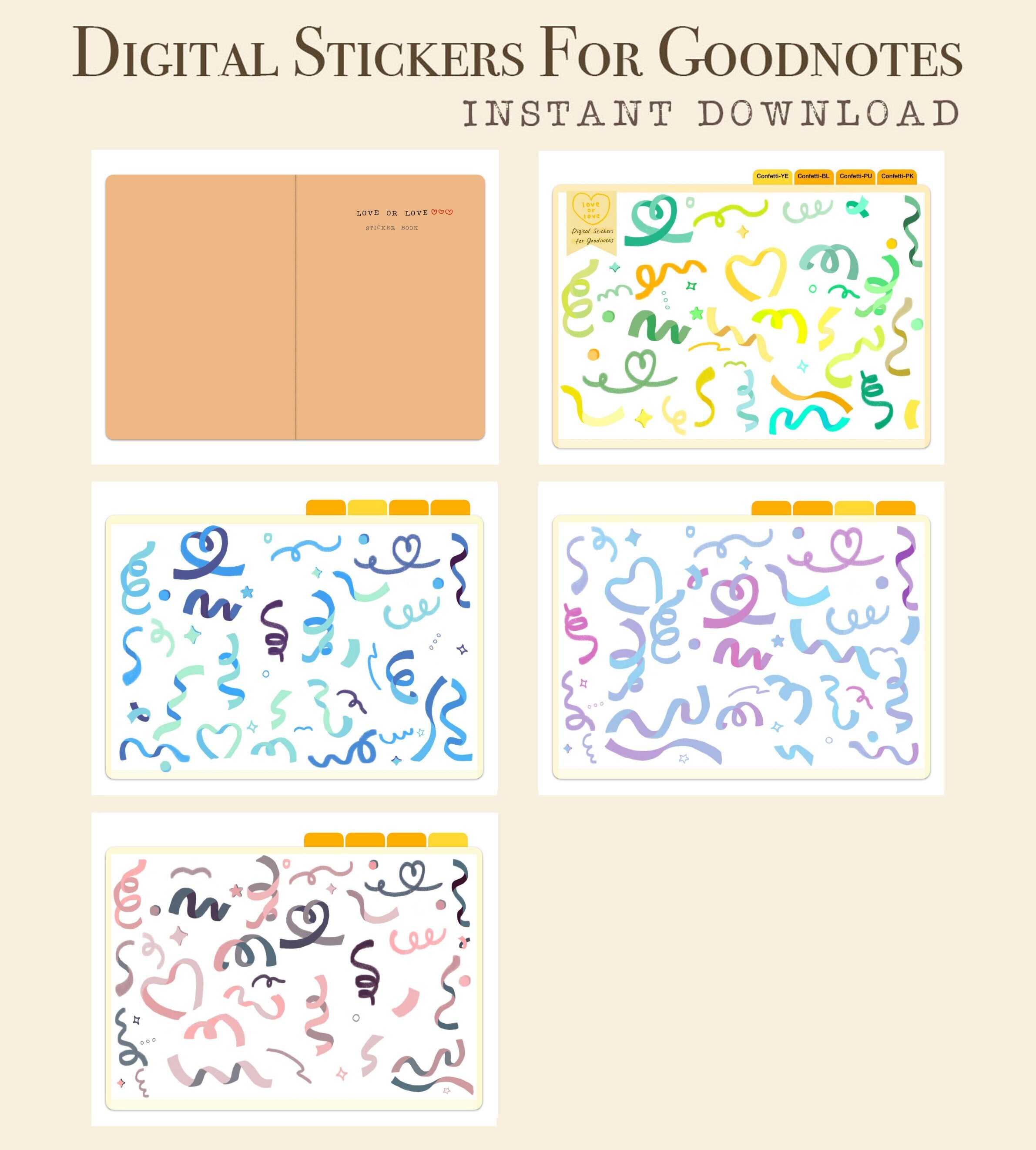 crayon confetti digital stickersconfetti stickers etsy